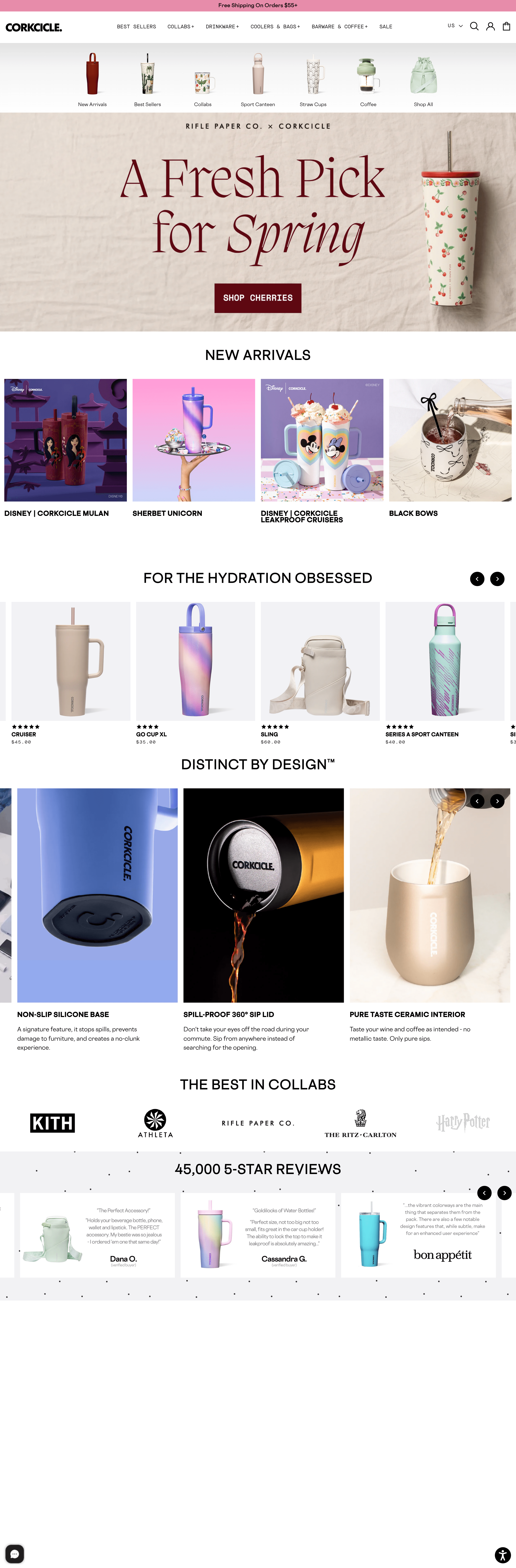 Corkcicle landing page screenshot