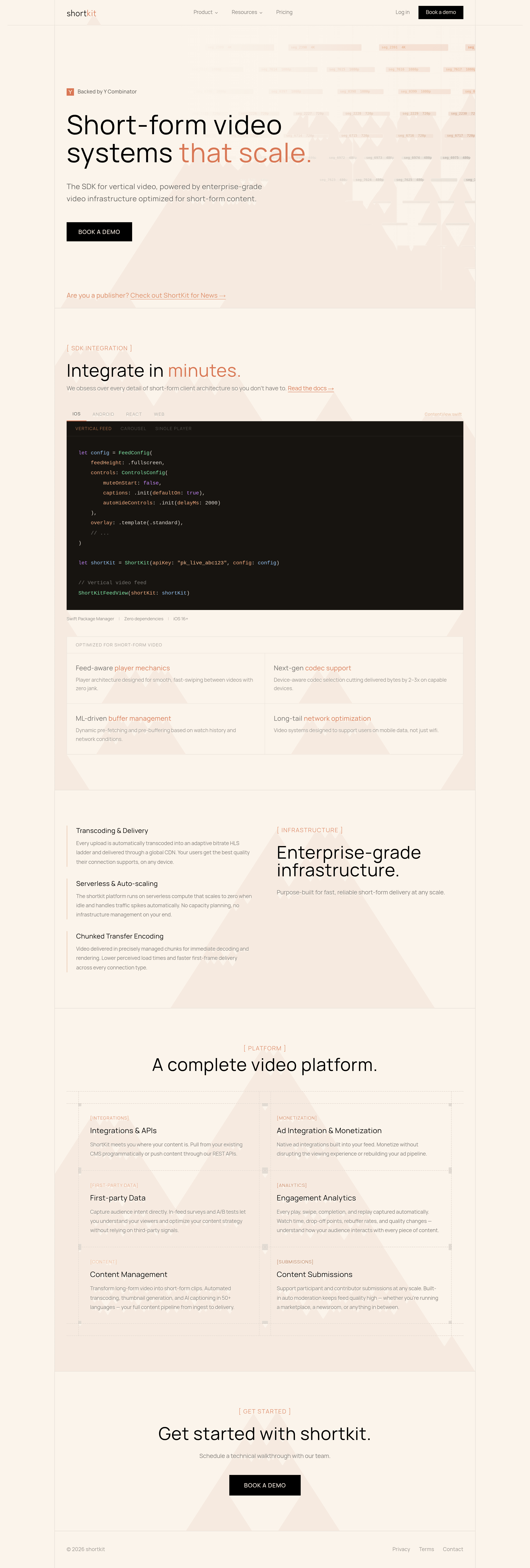 shortkit landing page screenshot
