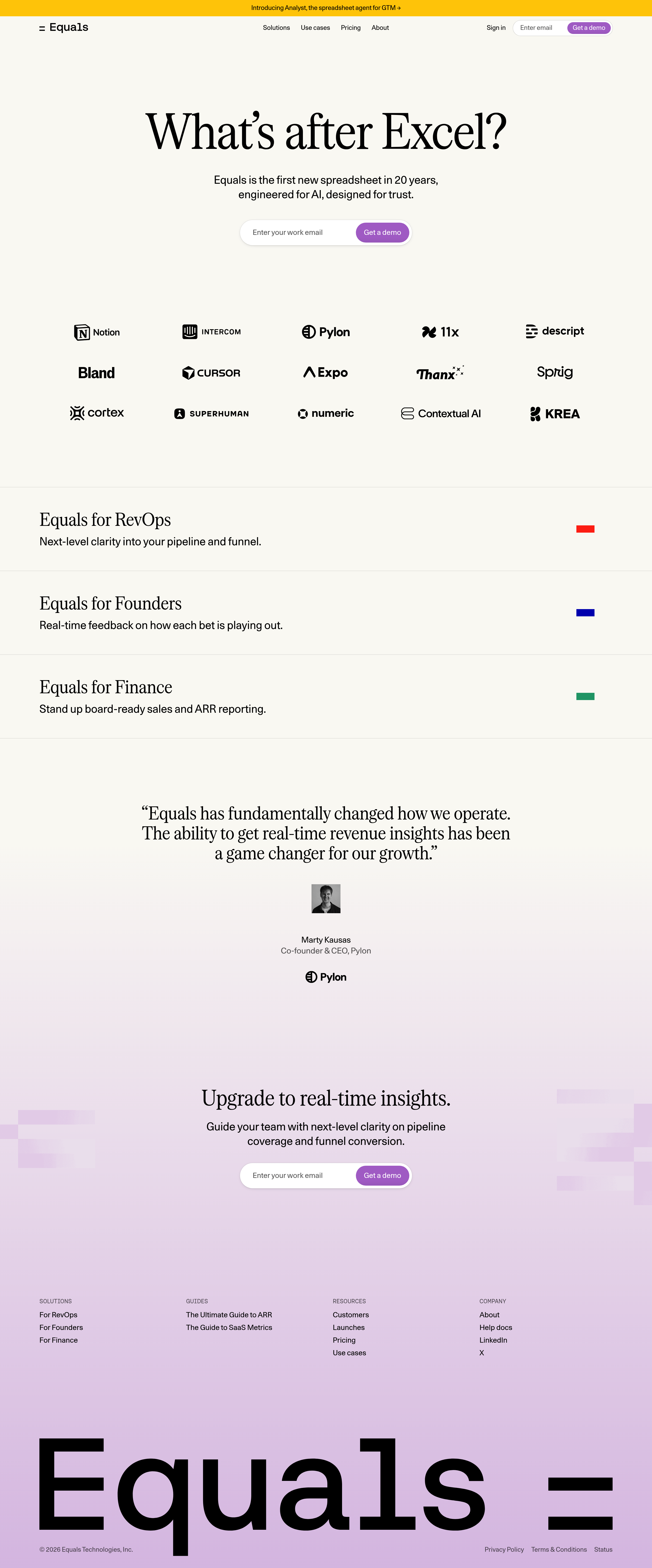 Templates by Equals landing page screenshot